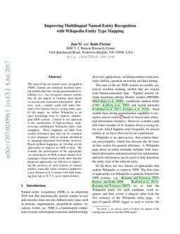 Improving Multilingual Named Entity Recognition with Wikipedia Entity
  Type Mapping