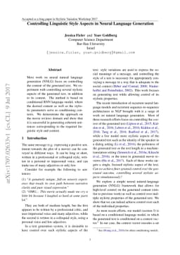 Controlling Linguistic Style Aspects in Neural Language Generation