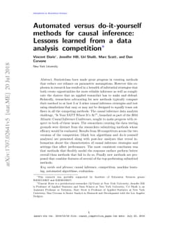 Automated versus do-it-yourself methods for causal inference: Lessons
  learned from a data analysis competition