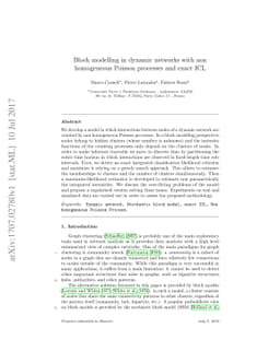 Block modelling in dynamic networks with non-homogeneous Poisson
  processes and exact ICL