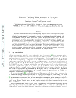 Towards Crafting Text Adversarial Samples