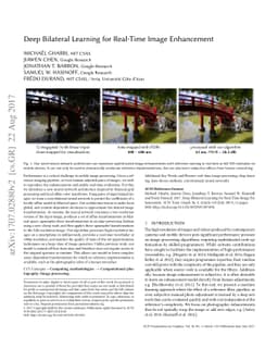 Deep Bilateral Learning for Real-Time Image Enhancement
