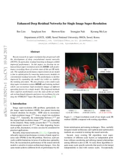 Enhanced Deep Residual Networks for Single Image Super-Resolution