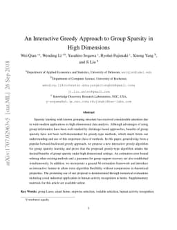An Interactive Greedy Approach to Group Sparsity in High Dimensions