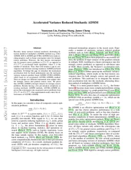 Accelerated Variance Reduced Stochastic ADMM