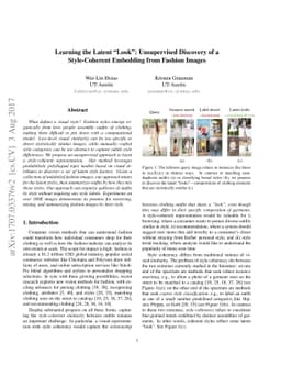Learning the Latent "Look": Unsupervised Discovery of a Style-Coherent
  Embedding from Fashion Images