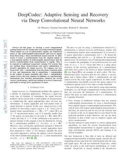 DeepCodec: Adaptive Sensing and Recovery via Deep Convolutional Neural
  Networks