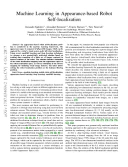 Machine Learning in Appearance-based Robot Self-localization