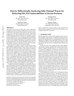 Stacco: Differentially Analyzing Side-Channel Traces for Detecting
  SSL/TLS Vulnerabilities in Secure Enclaves