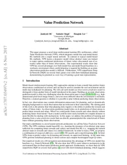 Value Prediction Network