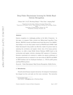 Deep Fisher Discriminant Learning for Mobile Hand Gesture Recognition