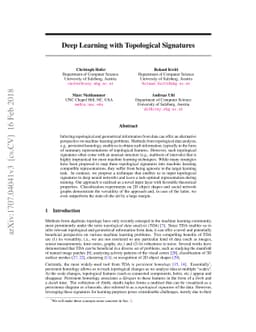 Deep Learning with Topological Signatures