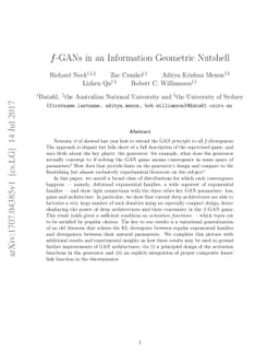 f-GANs in an Information Geometric Nutshell