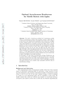Optimal Asynchronous Rendezvous for Mobile Robots with Lights