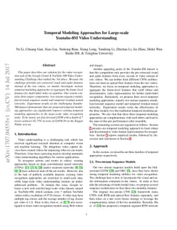 Temporal Modeling Approaches for Large-scale Youtube-8M Video
  Understanding