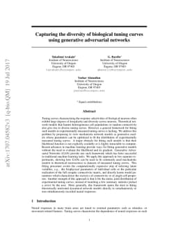 Capturing the diversity of biological tuning curves using generative
  adversarial networks