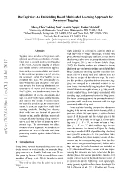 DocTag2Vec: An Embedding Based Multi-label Learning Approach for
  Document Tagging