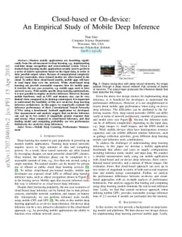 Cloud-based or On-device: An Empirical Study of Mobile Deep Inference