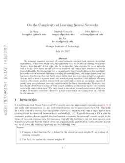 On the Complexity of Learning Neural Networks