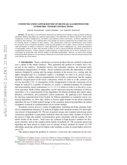 Communication Lower Bounds of Bilinear Algorithms for Symmetric Tensor
  Contractions