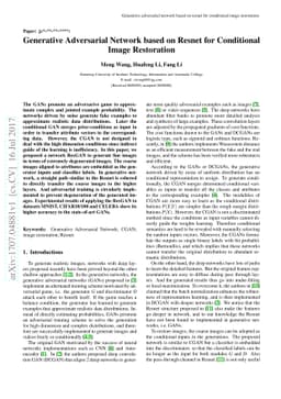 Generative Adversarial Network based on Resnet for Conditional Image
  Restoration