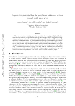 Expected exponential loss for gaze-based video and volume ground truth
  annotation