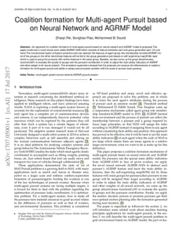 Coalition formation for Multi-agent Pursuit based on Neural Network and
  AGRMF Model