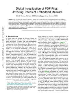 Digital Investigation of PDF Files: Unveiling Traces of Embedded Malware