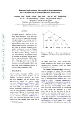 Towards Bidirectional Hierarchical Representations for Attention-Based
  Neural Machine Translation