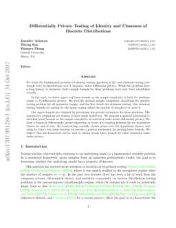 Differentially Private Testing of Identity and Closeness of Discrete
  Distributions
