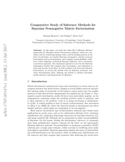Comparative Study of Inference Methods for Bayesian Nonnegative Matrix
  Factorisation