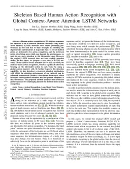Skeleton-Based Human Action Recognition with Global Context-Aware
  Attention LSTM Networks