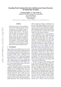 Encoding Word Confusion Networks with Recurrent Neural Networks for
  Dialog State Tracking