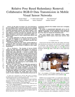 Relative Pose Based Redundancy Removal: Collaborative RGB-D Data
  Transmission in Mobile Visual Sensor Networks