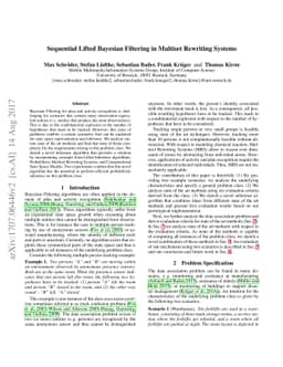 Sequential Lifted Bayesian Filtering in Multiset Rewriting Systems
