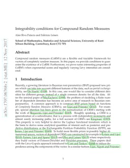 Integrability conditions for Compound Random Measures