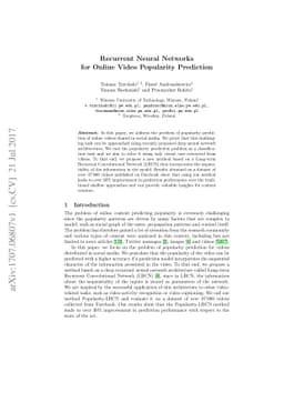 Recurrent Neural Networks for Online Video Popularity Prediction