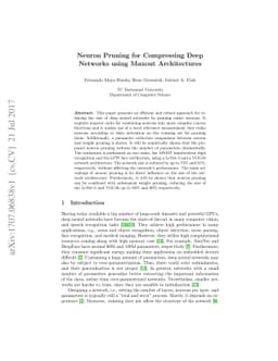 Neuron Pruning for Compressing Deep Networks using Maxout Architectures