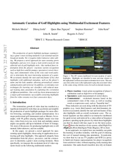 Automatic Curation of Golf Highlights using Multimodal Excitement
  Features
