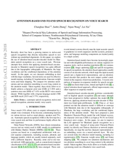 Attention-Based End-to-End Speech Recognition on Voice Search