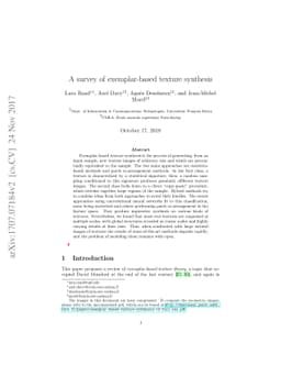 A survey of exemplar-based texture synthesis