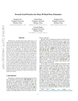 Towards Good Practices for Deep 3D Hand Pose Estimation