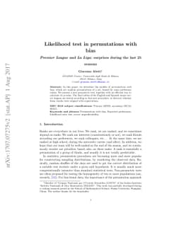 Likelihood test in permutations with bias. Premier League and La Liga:
  surprises during the last 25 seasons