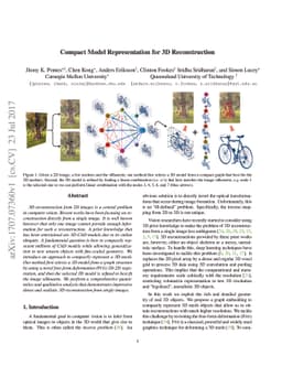 Compact Model Representation for 3D Reconstruction