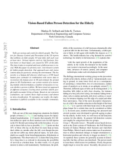 Vision-Based Fallen Person Detection for the Elderly
