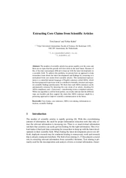 Extracting Core Claims from Scientific Articles