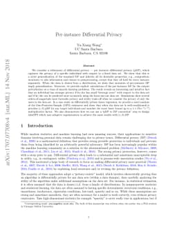 Per-instance Differential Privacy