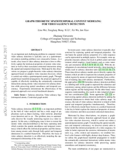 Graph-Theoretic Spatiotemporal Context Modeling for Video Saliency
  Detection