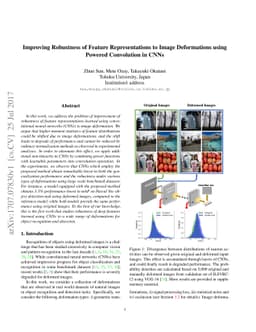 Improving Robustness of Feature Representations to Image Deformations
  using Powered Convolution in CNNs