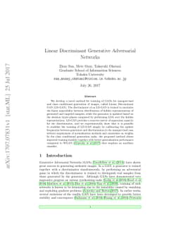 Linear Discriminant Generative Adversarial Networks